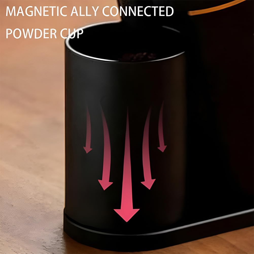 Mini molinillo de café eléctrico, pequeña máquina de café comercial hecha a mano, molinillo de café con rebabas automática ajustable, niveles de molienda múltiples, para granos de café, especias