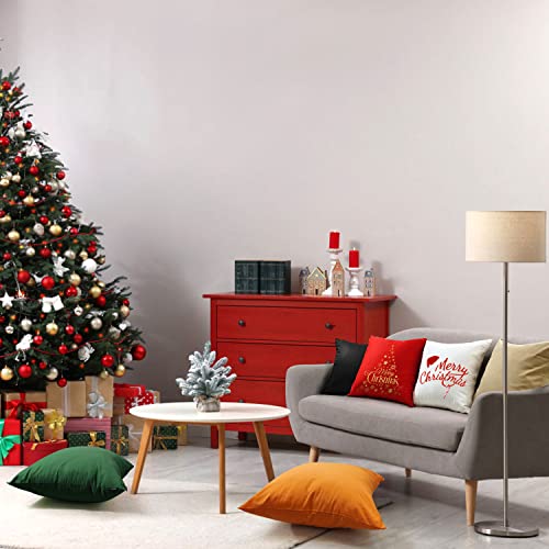 Coddsmz 6 Pack Decorative 100% Cotton Pillow Covers Square Cushion Cover Solid Diy Throw Pillowcase For Home Bed Sofa Halloween Christmas,Red,6 Pack-18" X 18"/45X45Cm #TOP2