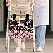 Babrukda Cherry Blossoms Walker Bag Lightweight Walker Storage Bags Large Capacity Basket for Rollator Accessories Carry Storage Carrier Tote for Seniors, Elderly, Handicap