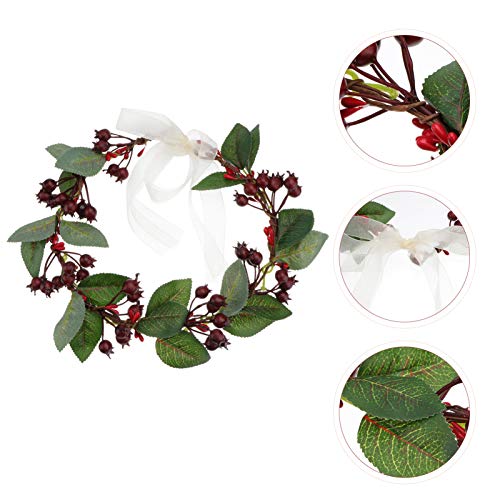 image for Frcolor Christmas Flower Headbands with Artificial Berry Floral Crown 