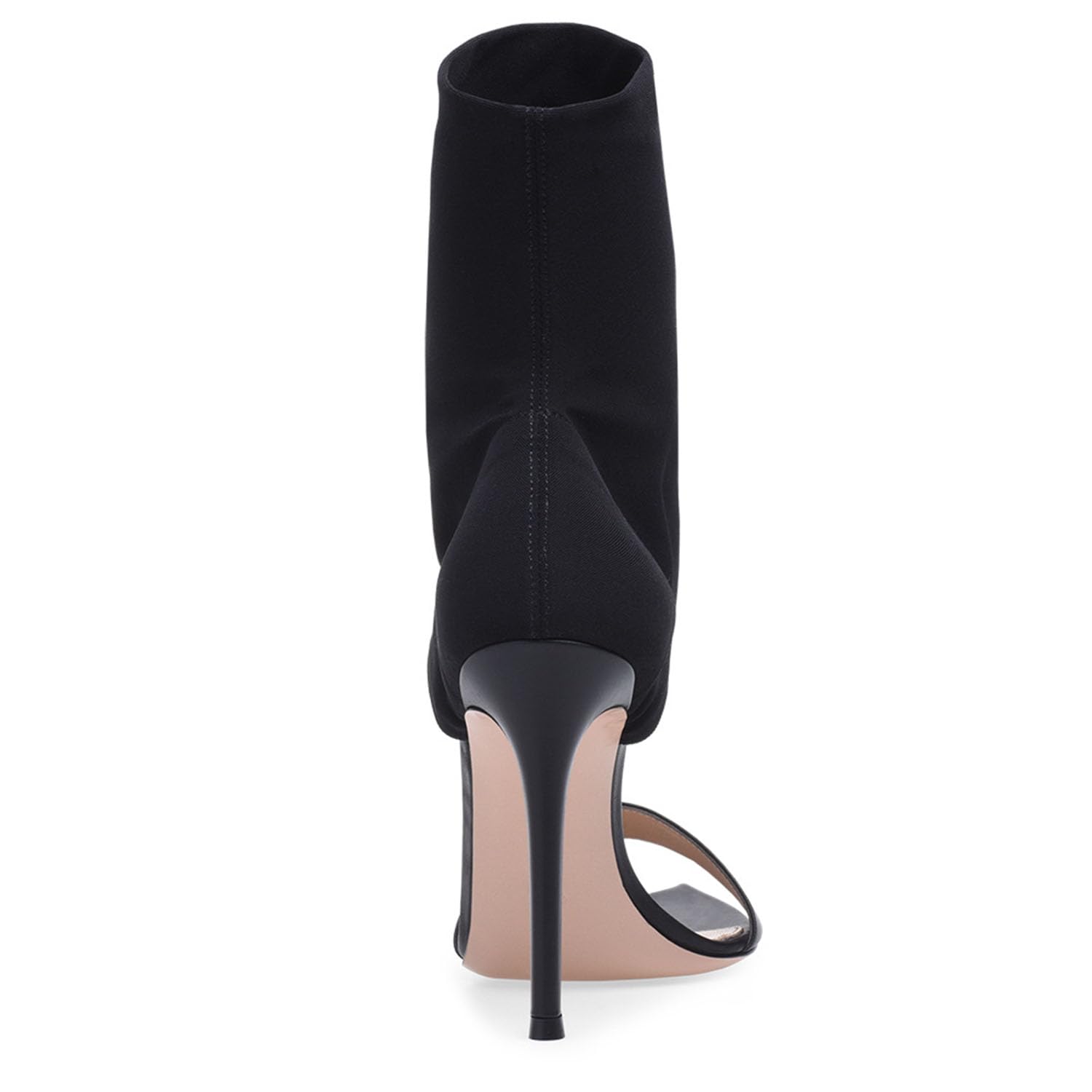Stivaletto alla Caviglia con Punta Aperta da Donna Tacco a Spillo Tacco Alto in Pelle Scamosciata Elastica Sandali a Punta Sandali Alti da Night Club,Nero,40