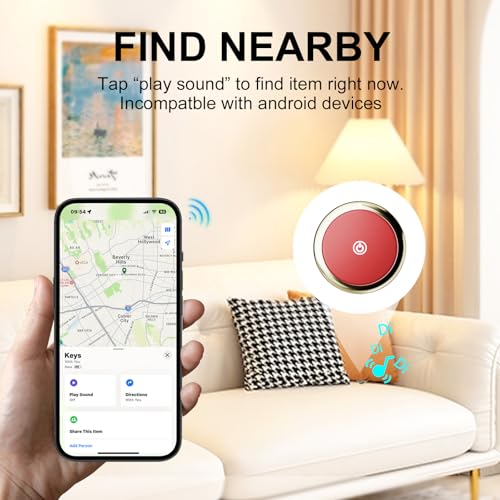 Tracker Finder Works for Apple Find My (iOS Only) GPS Tracker for Luggage Keys Backpack (Red, 1Pack) — view 4
