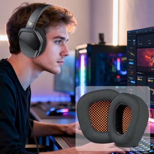 SOULWIT Earpads Reemplazo para NUBWO G06/N16 Audífonos Gaming, Almohadillas con Espuma de Alta Densidad - Negro miniatura 5