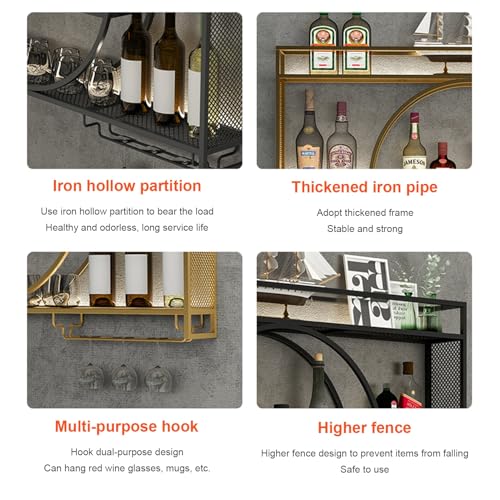 Support d'affichage en fer haut de gamme pour bouteilles de vin style bistrot - 5