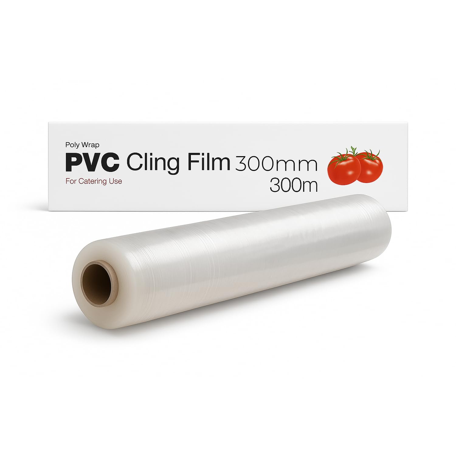 Catering Cling Film Wrap | Strong PVC Polywrap Kitchen Plastic Wrap | Plastic Wrap for Takeaway, Storage, Fridge, Freezer & Microwave Use - 300mm x 300m Catering Cling Film – 6 Roll