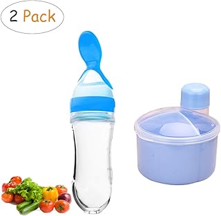 Nursing Feeding Stobok Silicone Squeeze Feeder Bottle With Spoon