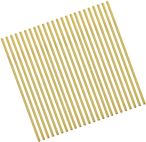 Image of 100Pcs Reusable Metal Straight Straw in Bulk Order (8.5 inch Long, Gold-100pcs Straight)