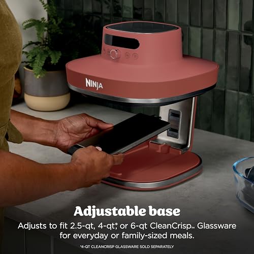 Image of Ninja Crispi Pro 6-in-1 Glass Air Fryer | 450F, Nontoxic, 6qt & 2.5qt Containers & Lids | Microwave, Freezer, Dishwasher Safe | Max Crisp, Air Fry, Bake, Roast, Recrisp, Dehydrate | Amber, AS101OR