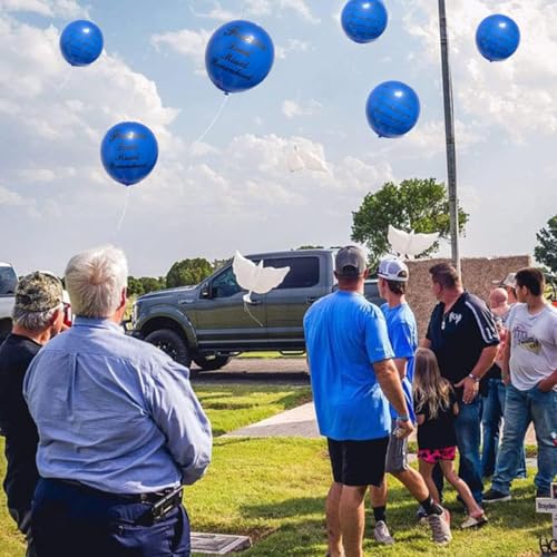 Image of 26 Pieces Blue Memorial Funeral Remembrance Balloons and 41.3 Inch Peace Dove Balloons for Release in Sky,Condolence, Funeral, Anniversary, Memorial Services