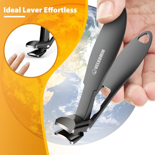 Velkomin Toenail Clippers for Seniors, Long Handled Curved Head Nail Clippers with Catcher, Ultra-Sharp Heavy Duty for Thick Nails, Ergonomic Design for Men & Women, 18-Month Replacement Warranty