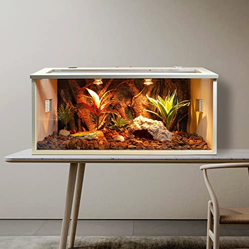 Prolee Reptile Terrarium Tank Large Newest Upgraded Bearded Dragon Tank With Roof Door, Snake Tank With Built-In Lamp Fixture And Switch (32“ X 16” X 16") #TOP5