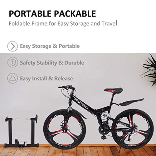 ZTTONE Bike Resistance Trainers Bike Trainer Stand Magnetic Bicycle Stationary Stand for Indoor Exercise Bike Trainer Stand Steel Bicycle Exercise Magnetic Stand with Front Wheel Riser Block (A)