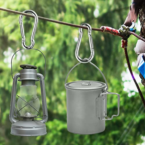LAMXD 6 Pcs Stainless Steel M6 Carabiner Clips, Heavy Duty, Small, for Hiking Camping, Fishing, Dog Leash & More - Image 4
