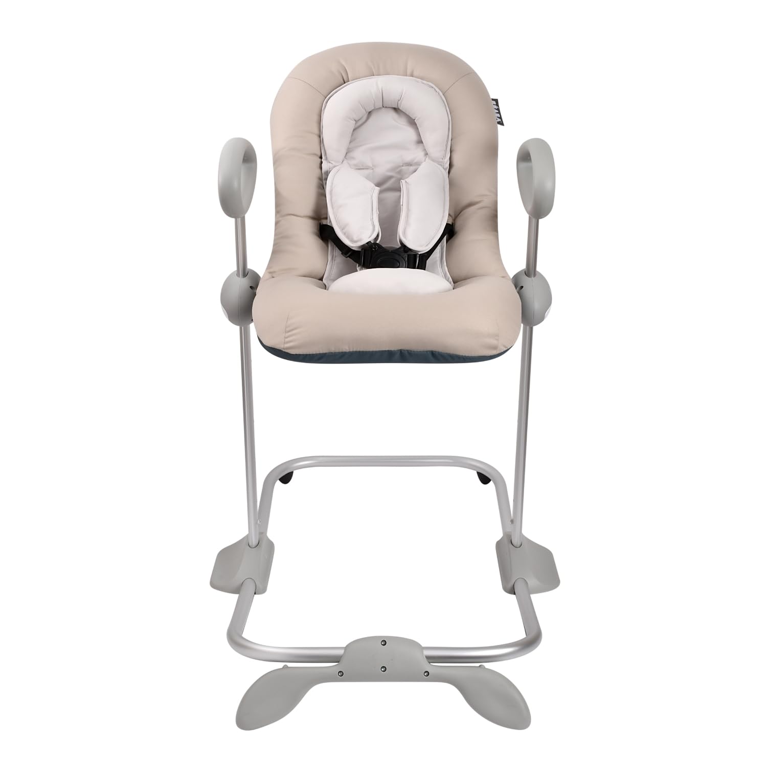 BÉABA, Hamaca Up & Down IV, Regulable en Altura, Unisex para Bebé y Niños, 3 Posiciones de Inclinación, Arnés de Seguridad 5 Puntos, Reductor de Nacimiento, Arcilla