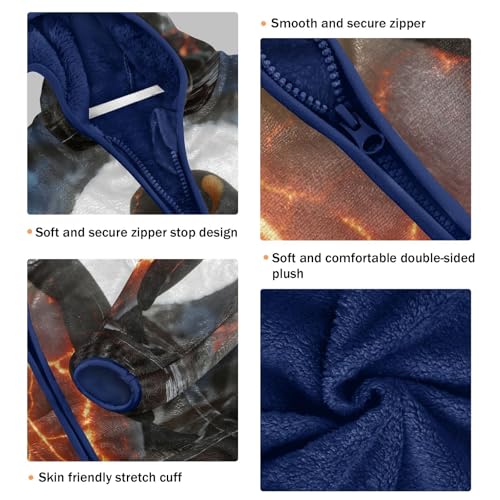 Lava Penguin on Rocky Ground Toddler Fleece Jacket Girl Boys Hooded Fleece Jacket Coat Warm Outwear Zip-up 3-10T3