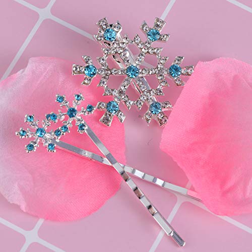 Frcolor 6 pçs grampos de cabelo de metal floco de neve grampos de cabelo de strass de cristal Bobby