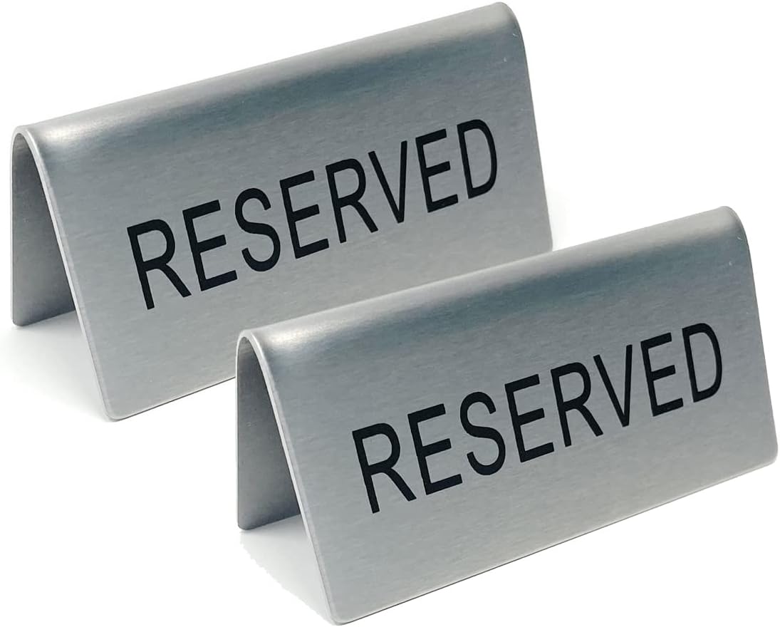 2Pcs Metal Reserved Table Signs Guest Reservation Table
