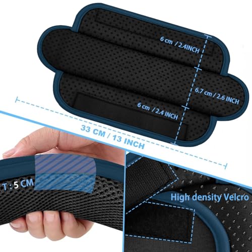 Image of ZINZ 2-Pack Universal Shoulder Pad with Ultra Thick Cushion for Bag Luggage Bag Crossbody, Plus Long & Anti-Slip & Breathable,Black-Blue Edge