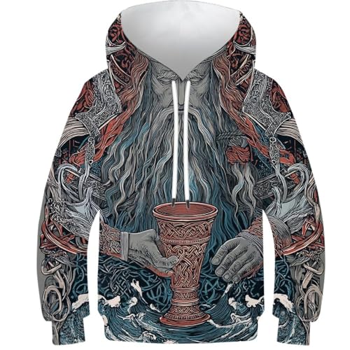 Sweat à capuche enfant idée cadeau viking original pour 11-13 ans