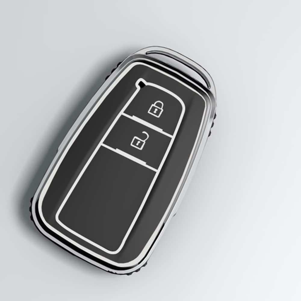 KUNIO Car Key Fob Cover Case Fit for Toyota Camry Corolla Aygo Key Protective Cover Keychain TPU Key Holder 2 Buttons