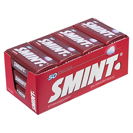 Smint Tin Fresa, Caramelo Comprimido Sin Azúcar - 12 unidades de 35 gr. (Total 420 gr.)