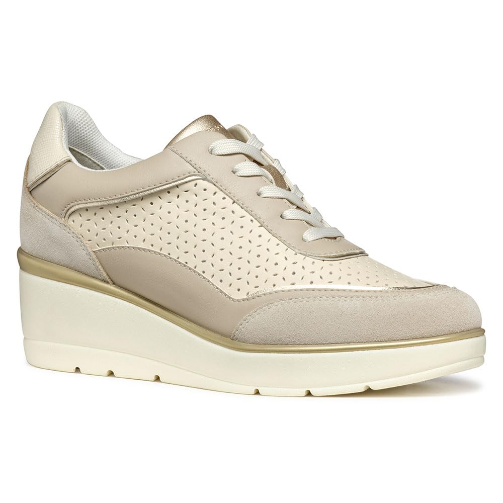 Geox D ILDE B, Women’s Sneaker, Beige/Lt Taupe,