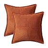 MIULEE Rust Fall Decorative Throw Pillow Covers for Couch Bed Livingroom 18x18 Inch Set of 2 Boho Accent Throw Pllows Broadside Striped Patchwork Soft Corduroy Pillowcases #5