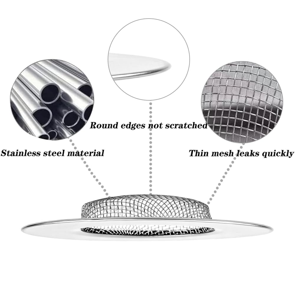 FYACCD Drain Strainer, Sink Strainer, Kitchen Sink Strainer, Drain Strainer Shower Hair Catcher Bathtub Drain Cover for Bathroom and Kitchen 1