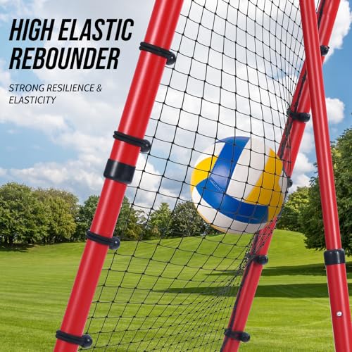 Patiassy 7 Adjustable Angles Volleyball Rebounder Net – No Installation, Foldable Volleyball Training Equipment, Bounce Back Net for Practice - Thumbnail 5