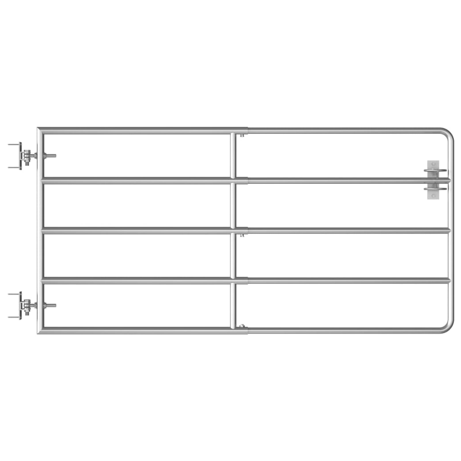 Barrera de Puerta de Seguridad Easy Close, a presión, Cancela de 5 Barras para Campo Acero Plateado (95-170) x90 cm