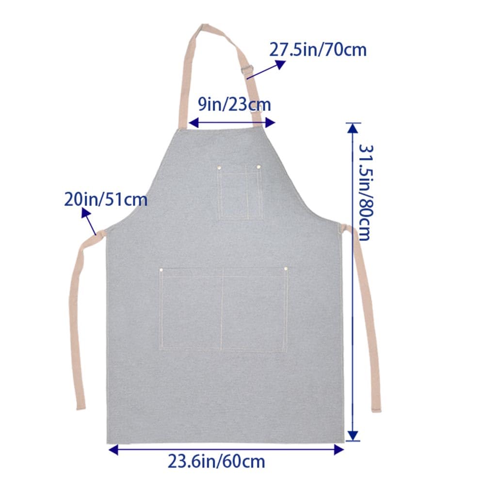 Delantales de cocina, delantal de cocina ajustable con 2 bolsillos, delantal de cocina para chef, barbacoa, restaurante