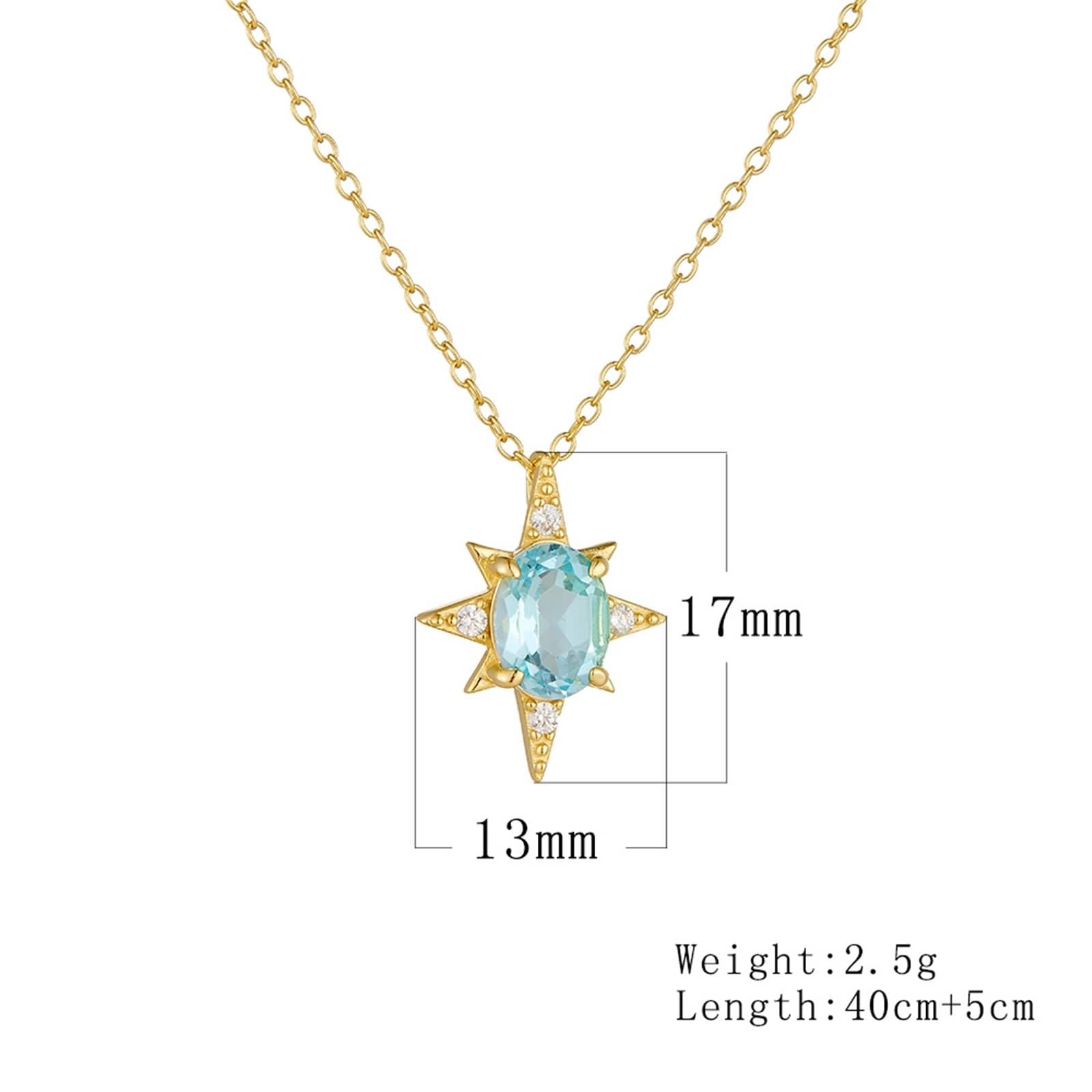 Collana Topazio Donna, Collana Lunga Moda Ciondolo Catenina Vero Oro Giallo 9K/14K/18K con Moissanite Elegante Oro 40+5cm