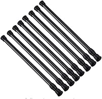 OESLIRT Tension Rods 28-48 Inches 8 Pack Black - Adjustable Spring Curtain Rods for Kitchen, Bathroom, Closet, Windows