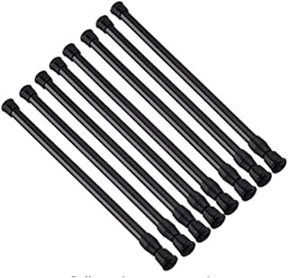 OESLIRT Tension Rods 28-48 Inches 8 Pack Black - Adjustable Spring Curtain Rods for Kitchen, Bathroom, Closet, Windows