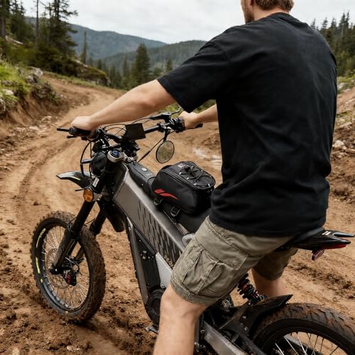 Image of KEMIMOTO Dirt Bike Frame Bag, Waterproof Front Battery Bag Storage Pouch Compatible with Sur-Ron Light Bee X, S X160, X260 Soleil 01 E-Ride Pro SS /S ridstar q20 Talaria E-Bike,Dual Sport 2.5L Silver