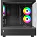 MONTECH XR-B, ATX Mid-Tower PC Gaming Case, 3x120mm ARGB PWM Fans Pre-Installed, Full-View Dual Tempered Glass Panel, Wood-Grain Design I/O Interface, Support 4090 GPUs, 360mm Radiator Support, Black