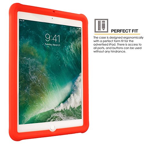 Miniatura 4 de Techgear Parachoques Funda Para Ipad 9.7 2018 2017 6 5 Generación Resistente Antideslizante A Prueba De Golpes De Silicona Suave Funda Protector De Pantalla - Funda Niños Rojo