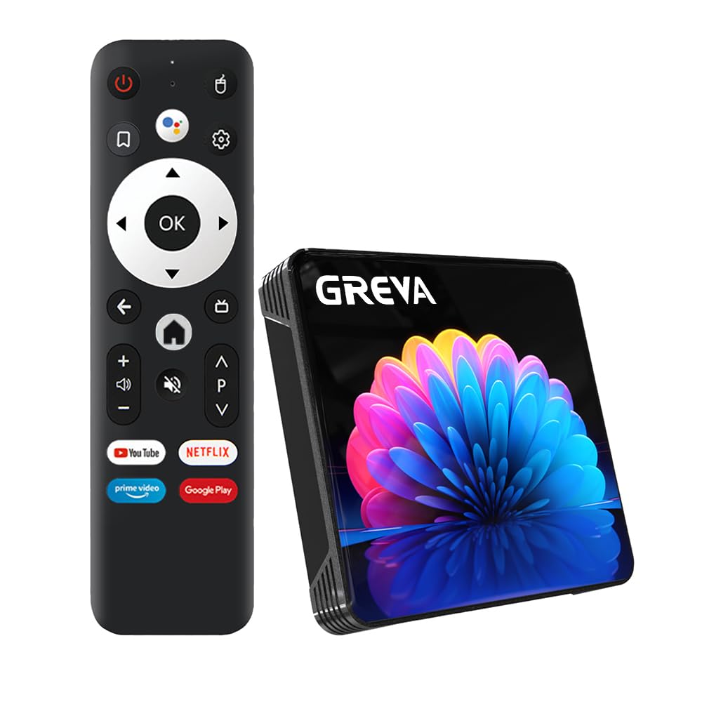 GREVA 8K Android TV Box 13.0 Android Box 2GB RAM 16GB ROM RK3528 Chipset Supporto 2.4G/5G Dual-Band WiFi 6 BT5.0 USB 3.0 10/100M Ethernet LAN 3D HD Smart TV Box Bluetooth, Internet TV Box