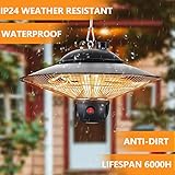 DONYER POWER Electric Outdoor Heaters for Garden Patio Heater with Remote Halogen Heater Ceiling Mounted, 800W/1200W/2000W Greenhouse Infrared Heaters - Image 7