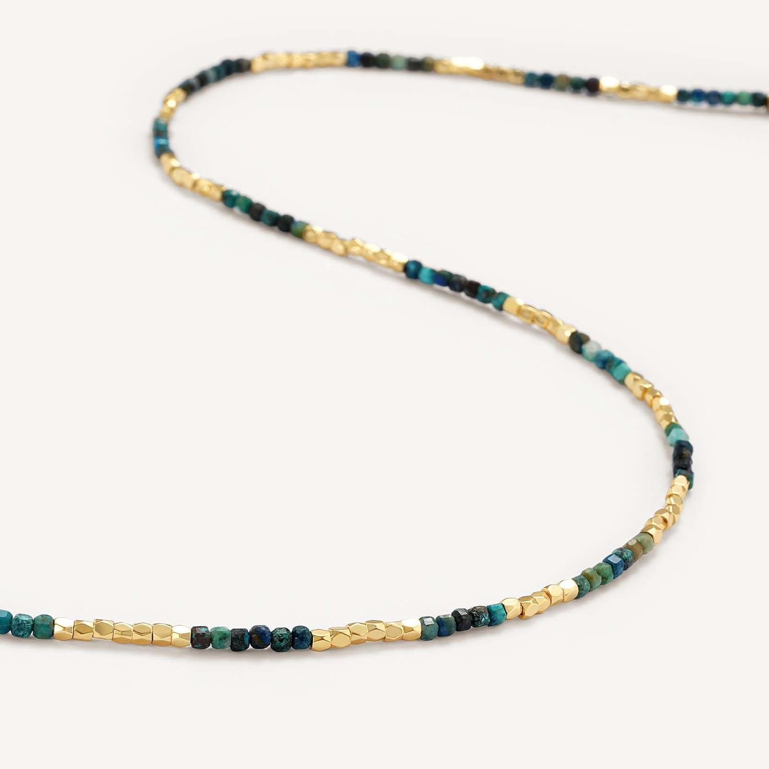 MEVECCO Dainty Gold Choker Necklace for Women 18K Gold Plated Irregular Mixed Beaded Choker Necklace for Her Jewelry Gift - Image 7