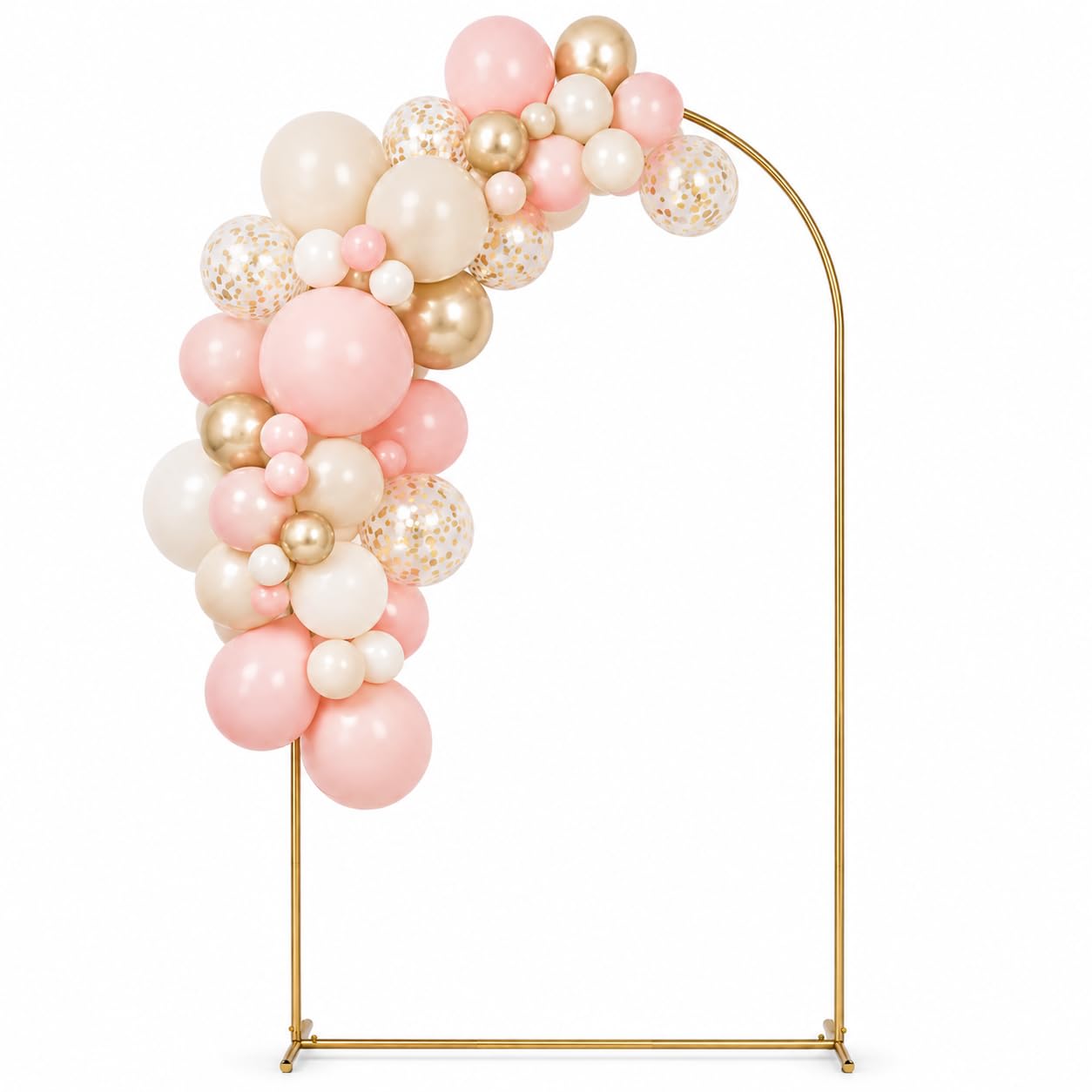 talisleskye 6FT Wedding Arch Backdrop Stand, Gold Metal Arch Backdrop Stand, Balloon Arch Stand for Ceremony Wedding Birthday Party Bridal Baby Shower Garden Floral Arched