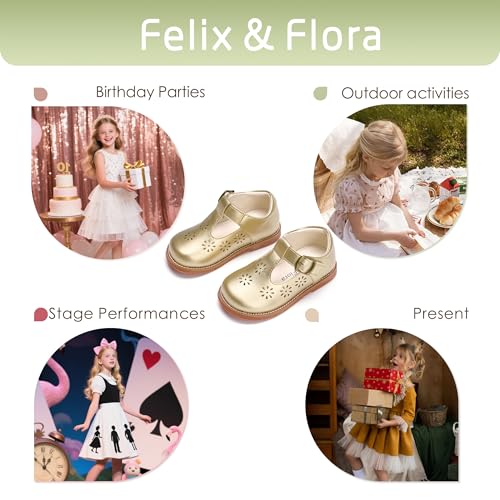 Image of Felix & Flora Toddler Little Girl Mary Jane Dress Shoes - Ballet Flats for Girl Party School Shoes