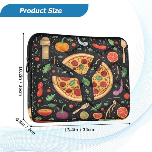 Funda para portátil 13-14 pulgadas con diseño de pizza impermeable miniatura 3