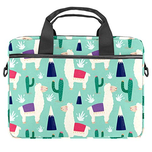 Sac à bandoulière imprimé alpaga et cactus anti-rayures pour ordinateur 13-14"