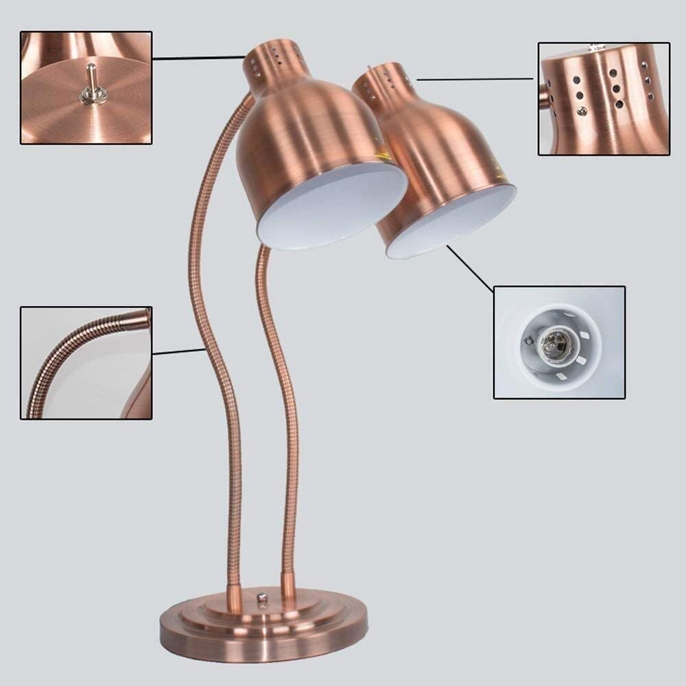 Lampa grzewcza do żywności regulowana regulowana lampa grzewcza komercyjna kuchnia lampa grzewcza lampa do podgrzewania żywności pojedyncze/podwójne żarówki bufet rzeźba lampa stacja