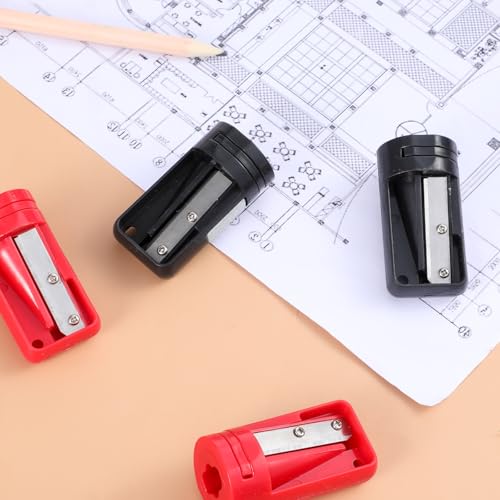 6 Stück Zimmermann Bleistiftspitzer, Farbe Anspitzer für Zimmermannsbleistift Tragbarer Pencil Sharpener Manueller Bleistift Spitzer für Holzbearbeitung Schule Büro