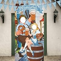 Oktoberfest Deko Set - Foto Requisit Banner, Bayerische Dekoration, Hintergrund Tür Banner für Bierfest Party (180 x 90 cm)