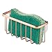 iDesign 84709 uchwyt na gąbkę z przyssawką, mały organizer do zlewu z metalu powlekanego rdzą, wisząca półka kuchenna na gąbkę i skrobak do garnków, kolor miedziany