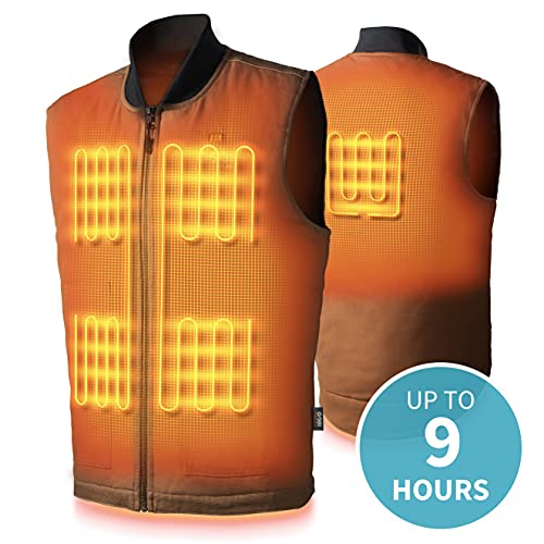 Ibex Men's Heated Work Vest - 9 hours of Heat | Battery and Charginc Cable Included | 3 Heat Settings2