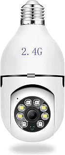 KPTIJXE WiFi Light Bulb Camera, 1080P Wireless Security Camera with 2.4GHz, Home Security Camera with Night Vision Human Motion Detection and Alarm, Two-Way Audio, Suitable for Indoor (1 PCS)